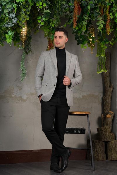 Sır Woolen Mono Collar Cashmere Double Slit 6 Drop Winter Men's Single Jacket Sr67502
