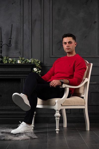 San&Fa Regular Fit Crew Neck Cotton Men's Knitwear Sweater