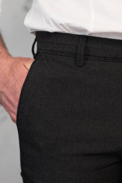 NOTRA Classic Cut Dot Patterned Men's Gabardine Summer Trousers