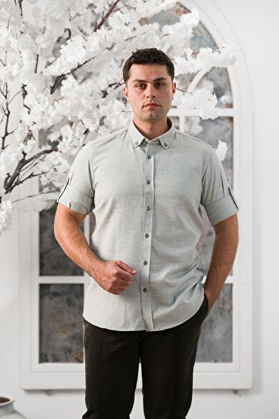 ADVANTE Сlimfit Складний рукав з козирком та коміром на ґудзиках Чоловіча сорочка