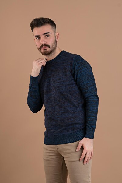 Dorss Слімфіт візерунковий светр з круглим вирізом для чоловіків