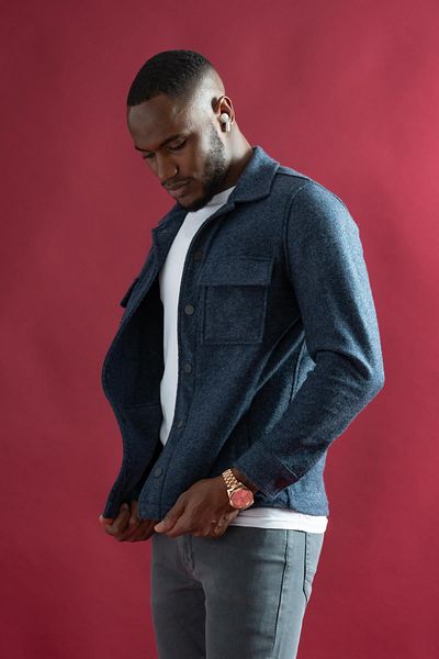 Sır Sir Slimfit Snap Closure, Side and Flap Pockets, Unlined Collar, Wrapped Sports Short Jacket