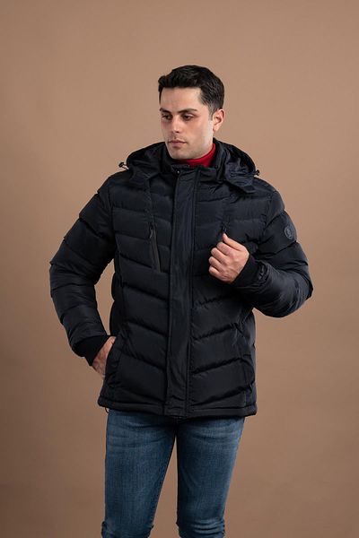 AKÇAYLAR Мъжко пухено яке FBI Slimfit с качулка и подплата с цип
