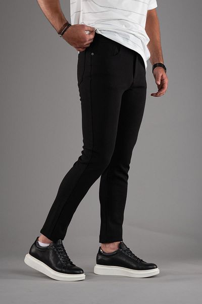 AKÇAYLAR Ανδρικό αθλητικό παντελόνι Slimfit 5 τσέπης με στενό πόδι χωρίς επένδυση εποχιακό ύφασμα βαμβακερό