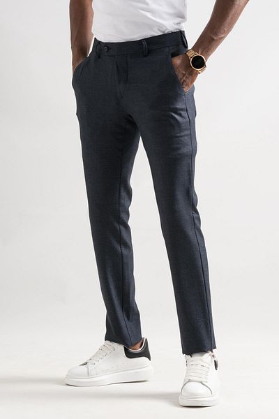 Ecer Χειμερινό ανδρικό υφασμάτινο παντελόνι Slimfit Bitik καρό σωλήνα
