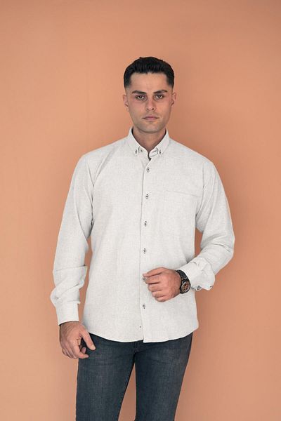 BİCAN Χειμερινό ανδρικό πουκάμισο Bican Casual Cut με χοντρό ύφασμα με τσέπες