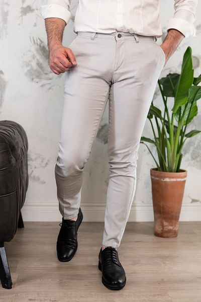 NOTRA Ανδρικό καλοκαιρινό παντελόνι Gabardine Chino Slimfit Skinny Leg