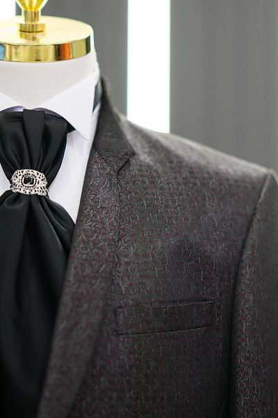 TORRES Costum smoking slimfit cu guler dominator, în carouri, cu croială simetrică, cu pantaloni evazați