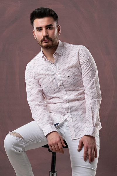 Dorss Ανδρικό πουκάμισο με μοτίβο Seersucker από ύφασμα Slimfit