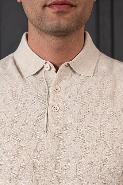 San&Fa Regular Fit Polo Yaka Yünlü Erkek Triko Kazak