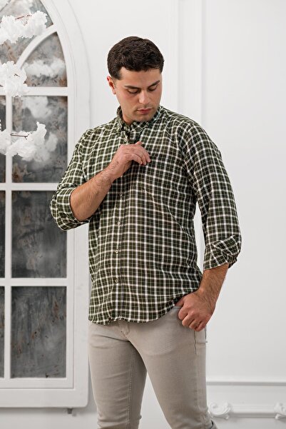 ADVANTE Широкий і зручний (БІЛЬШИЙ) крій, кишені, комір в клітинку, ґудзики, класична чоловіча сорочка