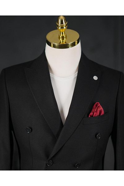 Sır Regular Fit Double Slit Lined Men's Double Breasted Single Jacket