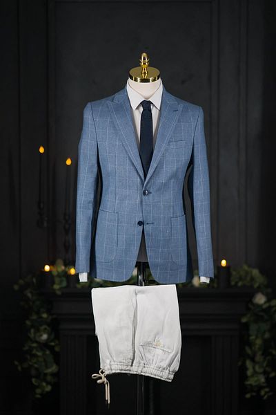 AKÇAYLAR Ανδρικό μονό μπουφάν Sir Regular Fit Pocket Καρό διπλό σχιστό μισό επένδυση