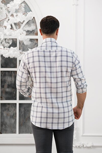 ADVANTE Slimfit Екологічний комір на ґудзиках Сезонна тканина Чоловіча сорочка