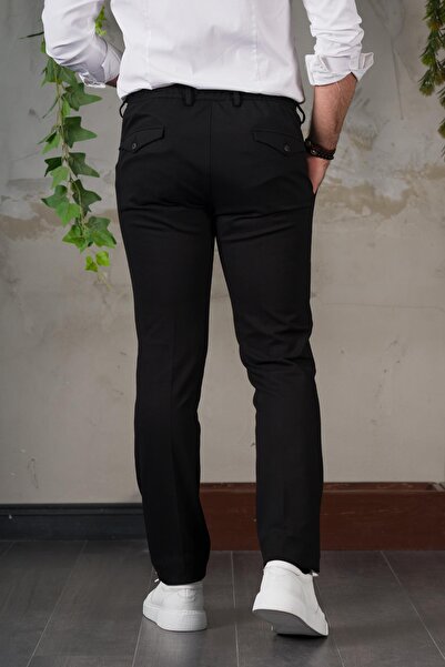 Ecer Ανδρικό παντελόνι Jogger από χειμερινό ύφασμα με ελαστική μέση Lycra και νήματα