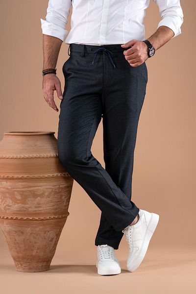 Ecer Χειμερινό υφασμάτινο παντελόνι με ελαστική μέση και κλωστή Regular Fit