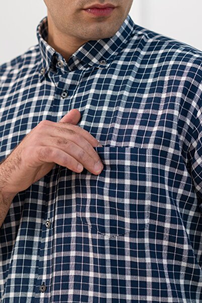 ADVANTE Широкий і зручний (БІЛЬШИЙ) крій, кишені, комір в клітинку, ґудзики, класична чоловіча сорочка