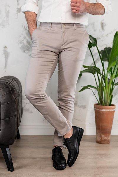 NOTRA Ανδρικό καλοκαιρινό παντελόνι Gabardine Chino Slimfit Skinny Leg