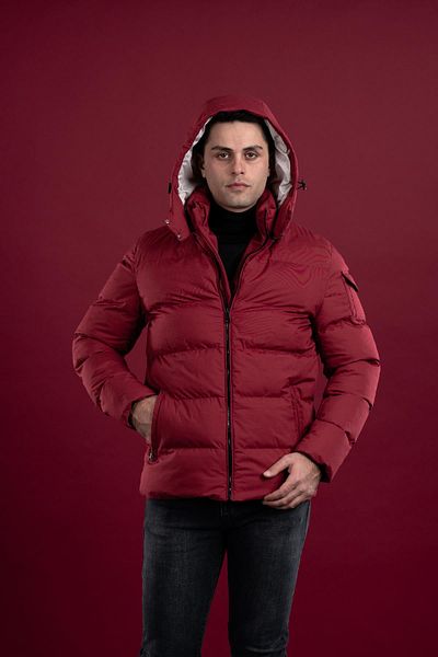 AKÇAYLAR Мъжко пухено яке Slimfit с качулка и подплата