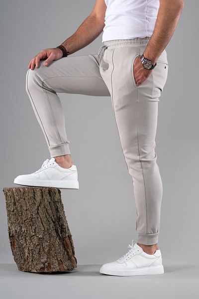 AKÇAYLAR Παντελόνι Jogger Slimfit με στενό πόδι με ελαστική μέση με νήματα Lycra