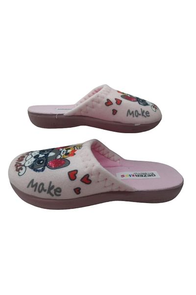 GEZER Girl's Pink Cat Dog Figured Indoor Slippers