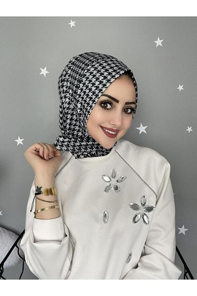 OykumBone DC2 PATTERNED Snap Fastener Ready Practical Hijab Daily and Pool Bonnet Hijab Women's Shawl Scarf