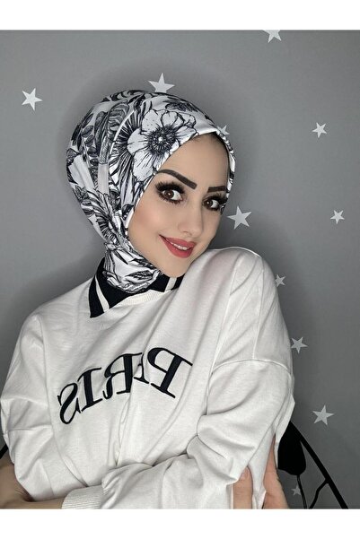 OykumBone DC13 PATTERNED Ready-made Hijab practic cu închidere cu capse pentru zi cu zi și șapcă de piscină Hijab pentru femei eșarfă șal