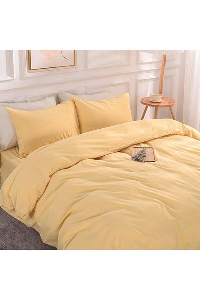 Soft Colours Single Duvet Cover Set with Fitted Sheets