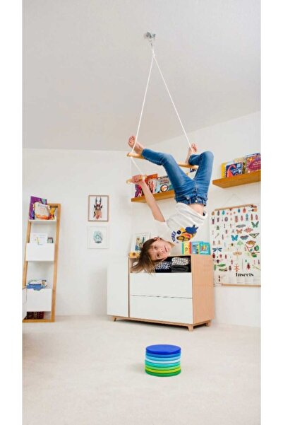 Svava Trapez Ahşap Duyusal Salıncak Çocuk Aktivite Jimnastik Yoga Gelişim Salıncağı