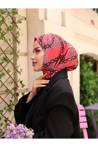 OykumBone وشاح حجاب نسائي منقوش DC25 جاهز للاستخدام اليومي وحمام السباحة