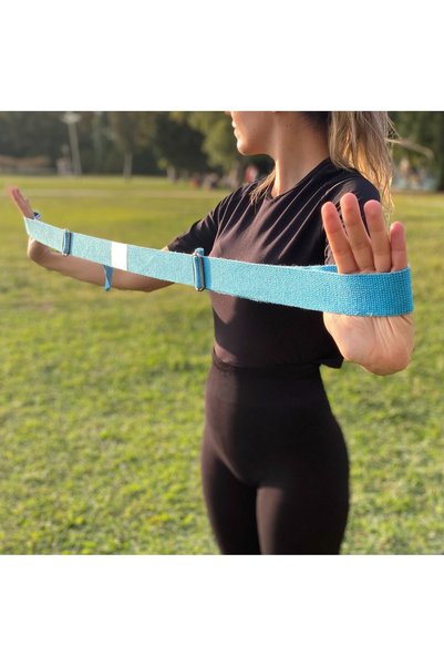 YOGA SOUL CAKE Yoga Kemeri Ve Ayarlanabilir Mat Taşıma Askısı Kayışı Organik Koton Mavi