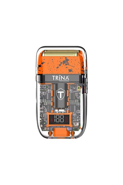 Trina Professional Sakal Tıraş Makinesi Turuncu Ergonomik ve Transparan Tasarım