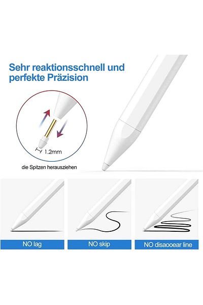 m.tk moveteck قلم رسم متوافق مع Apple iPad Mini 6 مع قلم رفض راحة اليد وميزة الإمالة وكتابة الملاحظات باللون الأحمر