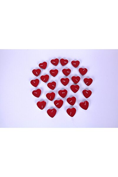EkoStore 50'li Romantik Kalpli Kırmızı Tealight Mum Seti