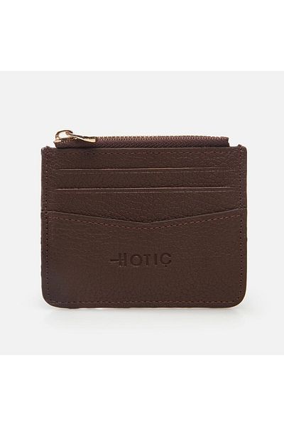 Hotiç Кафяв мъжки портфейл от естествена кожа