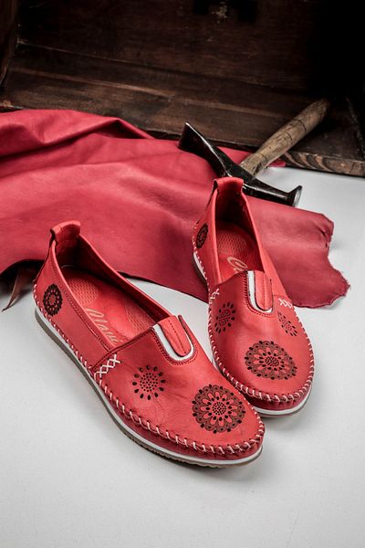 Lal Shoes & Bags Loyd ( 100% ) Genuine Leather Comfortable Women's Ballerinas-red