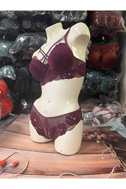 mikam LACE VELVET PADDED SUPPORTED 2-Piece Bra Set