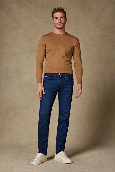 Andrea Nicolotti Pantaloni din denim bleumarin J28-1