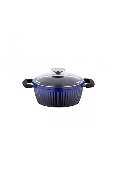 Taç Valeriya Γυάλινο Καπάκι 7 τεμαχίων Μαντεμένιο Σετ Μαγειρικά Σκεύη Navy Blue Black