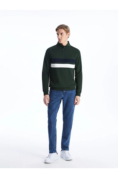 LC Waikiki LCWAIKIKI Klassisches Herren-Sweatshirt mit Stehkragen und langen Ärmeln und Farbblock