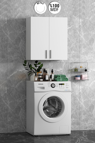 Özce Banyo Çamaşır Makinesi Üst Dolabı Komple Mdf 70*60cm