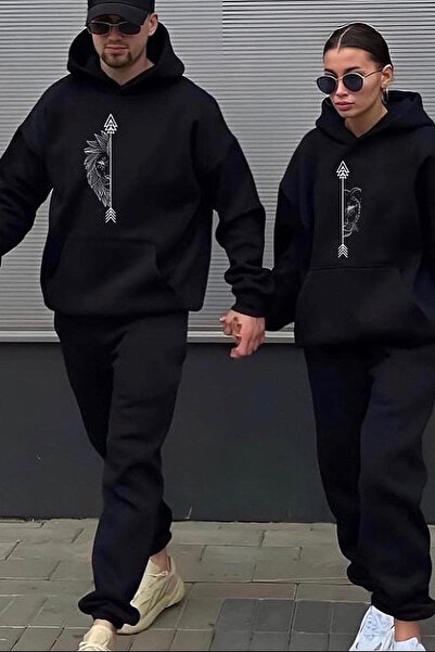 Tarz Moda Szerető kombinált oroszlán dupla nyomtatott 3 szálas tréningruha szett Az Ön méreteiről érdeklődjön