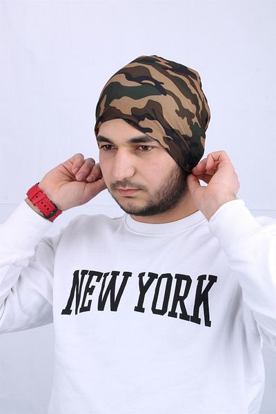 cappello Πράσινο καμουφλάζ με χτενισμένο βαμβακερό Unisex Beret - Cplpnkmr1