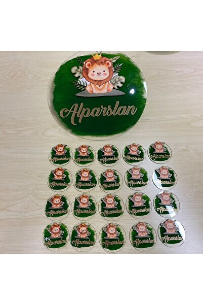 Roseart Şeffaf Pleksi Aslan Figürlü Kapı Süsü Ve Magnet ( 20 adet ) Doğum gün...