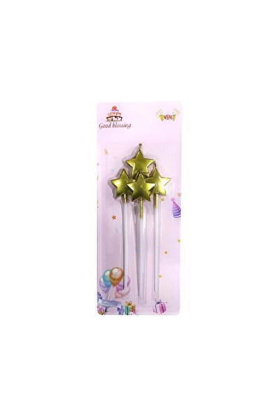 Bkmc 4 LÜ ÇUBUKLU YILDIZ GOLD MUM 13.5CM