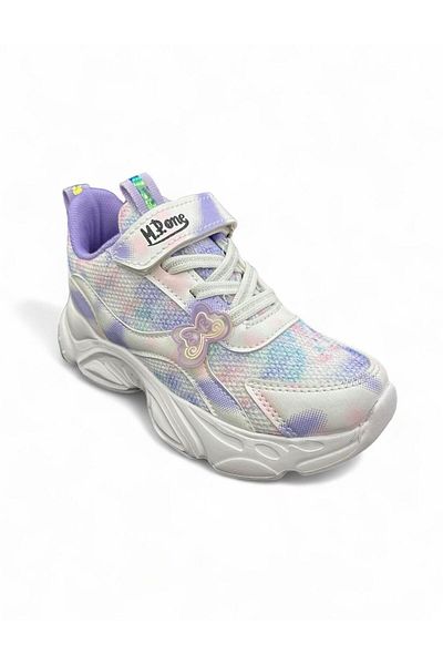 M.P. White Purple Girl's Shoes Sneakers