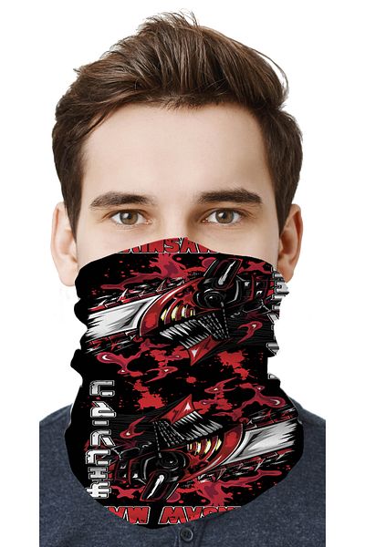 TEEMOOD PIRATE PARROT Chainsaw Man Anime Manga Motor Bike Face Mask Bandana Outdoor Neck Collar Buff Headwear.