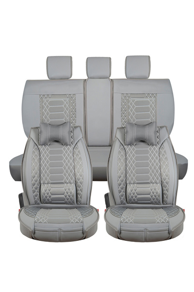 Stil مجموعة غطاء مقعد السيارة الملكي باللون الرمادي المتوافق مع كيا ريو 2012-...