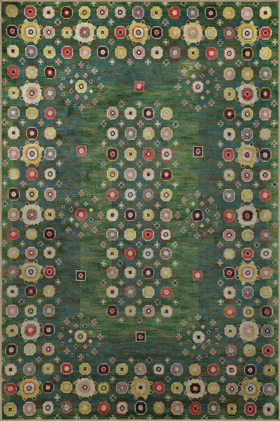 Rugs Modern Halı Yeşil Temalı Karma Figür Çiçek Desenli Kreatif Modern Dekora...