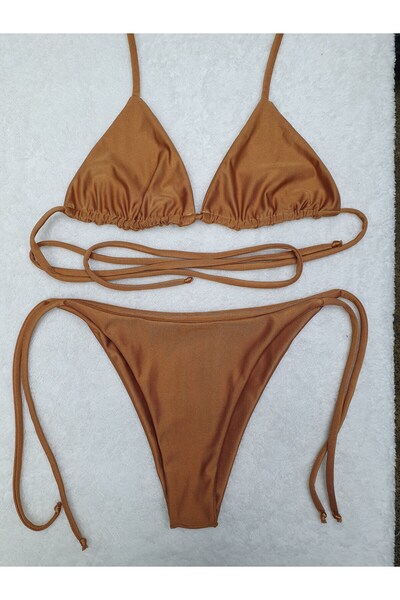 Meot Renkli Brezılya Kesim Üçgen Bikini